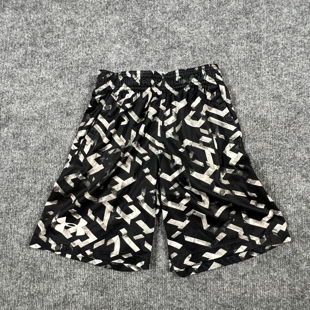 Under Armour Renegade 2.0 Shorts Boys Small Black Jacquard Drawstring Athleisure